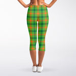 Irish Buffalo Plaid Pattern Print Women's Capri Leggings