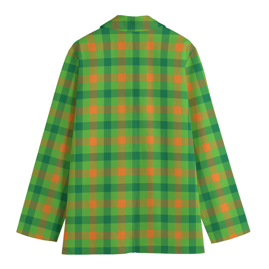 Irish Buffalo Plaid Pattern Print Women's Cotton Blazer