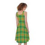 Irish Buffalo Plaid Pattern Print Women's Sleeveless Dress