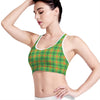 Irish Buffalo Plaid Pattern Print Women's Sports Bra