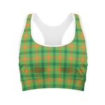 Irish Buffalo Plaid Pattern Print Women's Sports Bra