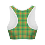 Irish Buffalo Plaid Pattern Print Women's Sports Bra