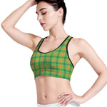 Irish Buffalo Plaid Pattern Print Women's Sports Bra