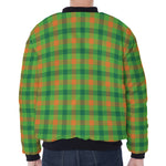 Irish Buffalo Plaid Pattern Print Zip Sleeve Bomber Jacket