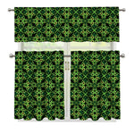 Irish Celtic Symbol Pattern Print 3 Piece Kitchen Curtains