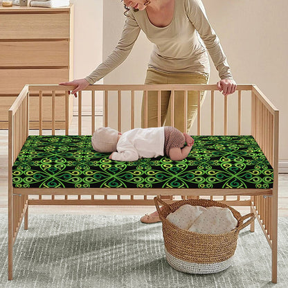 Irish Celtic Symbol Pattern Print Baby Crib Sheet