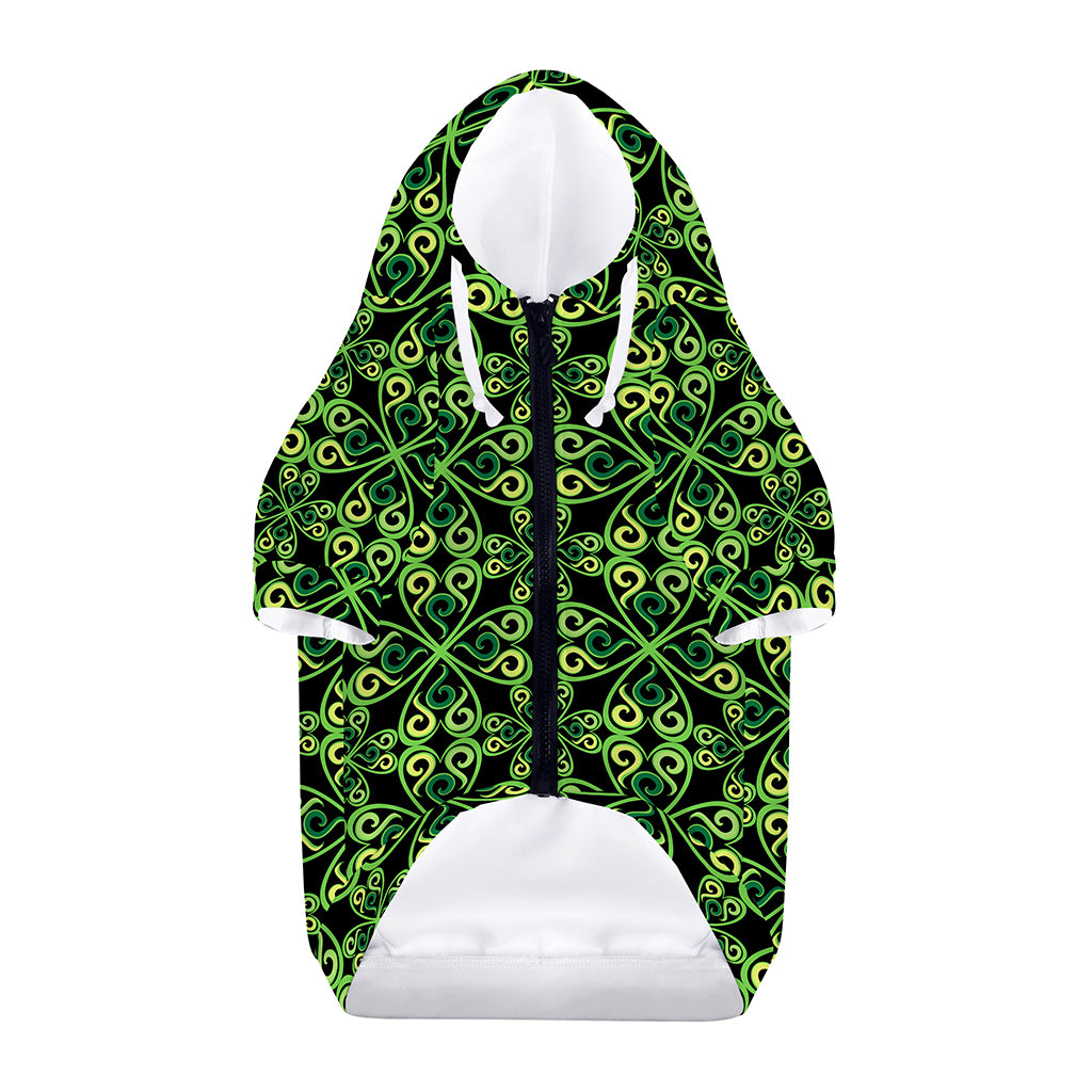 Irish Celtic Symbol Pattern Print Dog Zip Up Hoodie