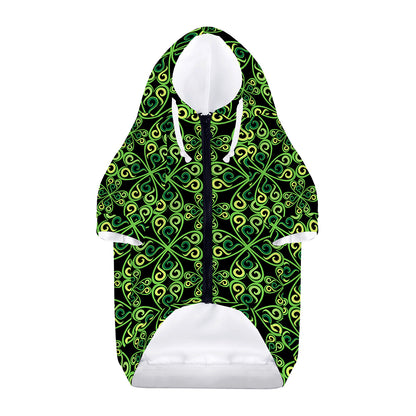Irish Celtic Symbol Pattern Print Dog Zip Up Hoodie