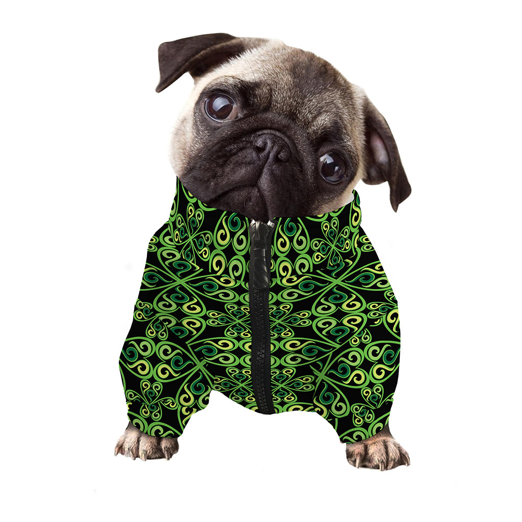 Irish Celtic Symbol Pattern Print Dog Zip Up Jacket