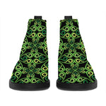 Irish Celtic Symbol Pattern Print Flat Ankle Boots