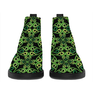 Irish Celtic Symbol Pattern Print Flat Ankle Boots