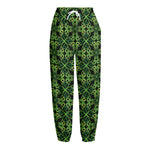 Irish Celtic Symbol Pattern Print Fleece Lined Knit Pants