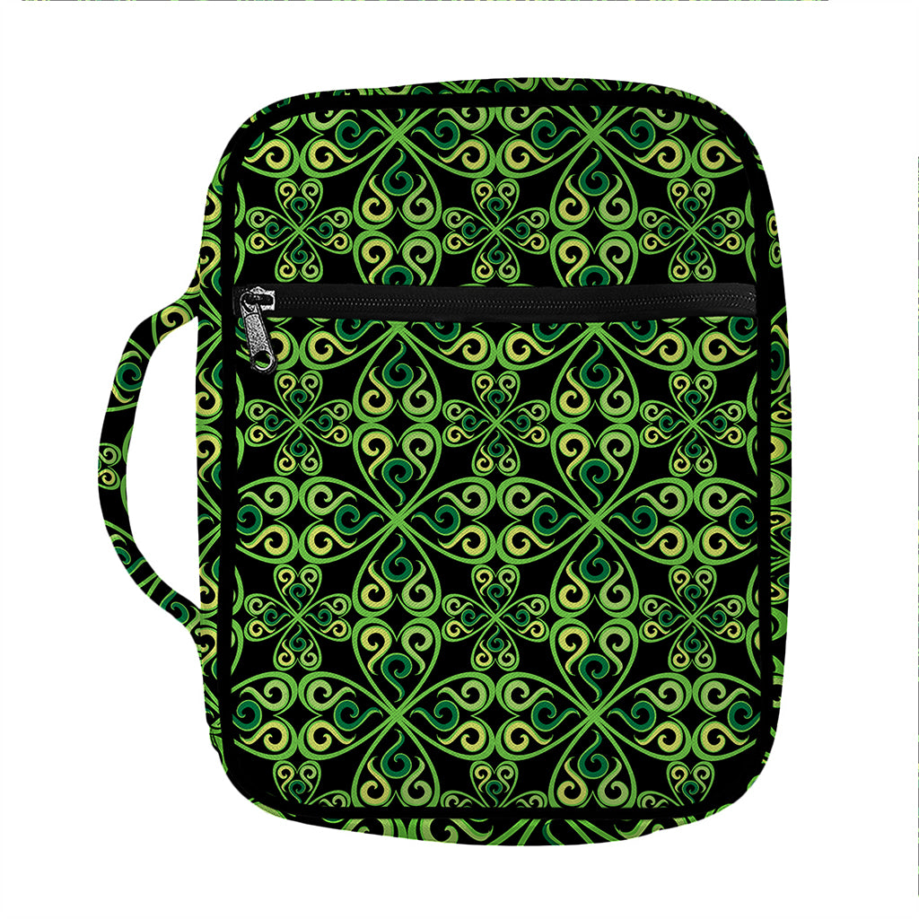 Irish Celtic Symbol Pattern Print Front Pocket Bible Bag