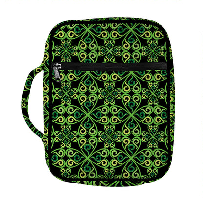 Irish Celtic Symbol Pattern Print Front Pocket Bible Bag