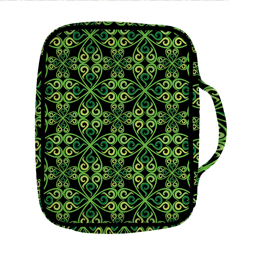 Irish Celtic Symbol Pattern Print Front Pocket Bible Bag