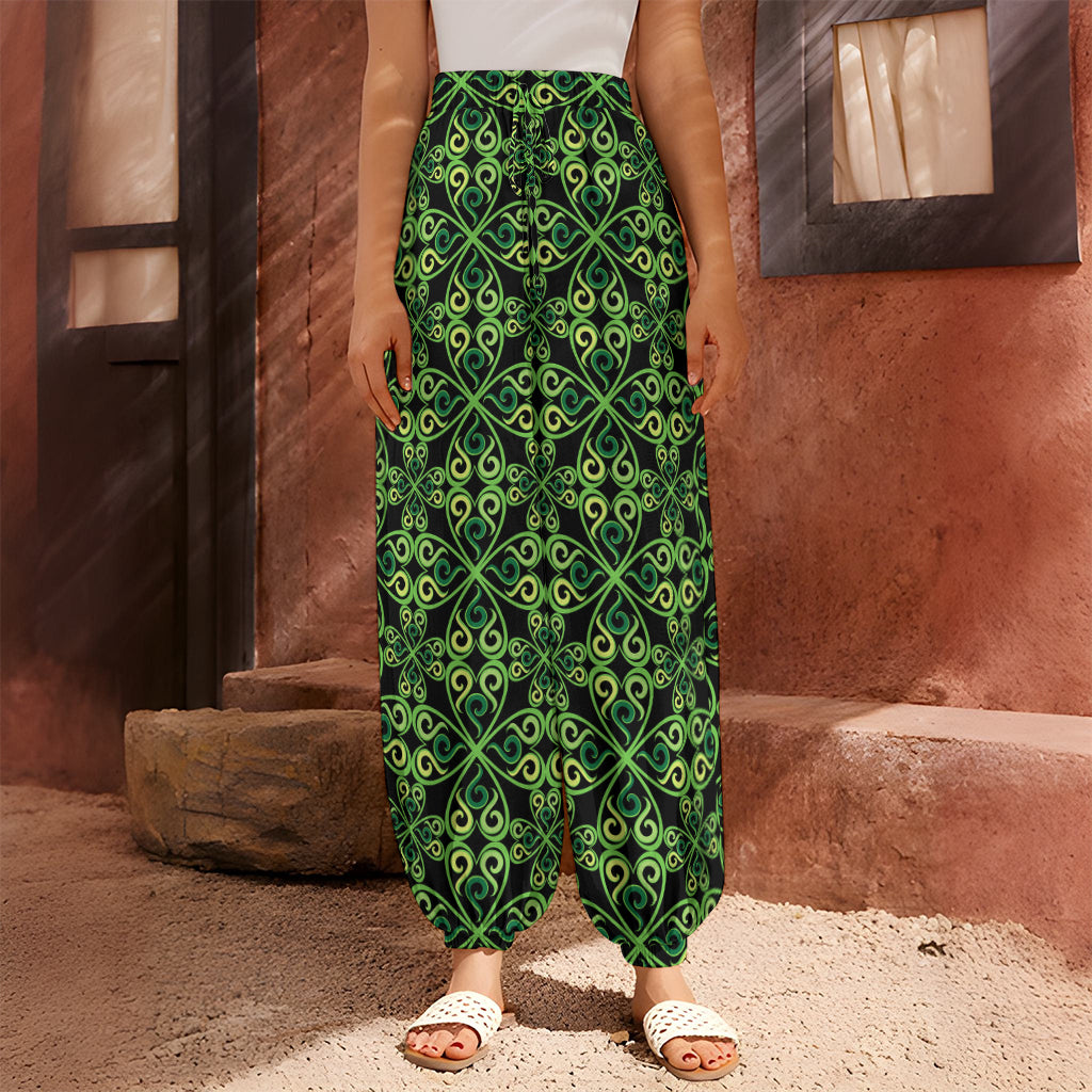 Irish Celtic Symbol Pattern Print Harem Pants