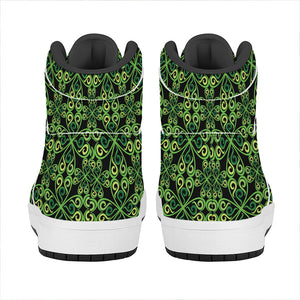 Irish Celtic Symbol Pattern Print High Top Leather Sneakers