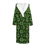 Irish Celtic Symbol Pattern Print Hooded Bathrobe