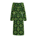 Irish Celtic Symbol Pattern Print Hooded Bathrobe