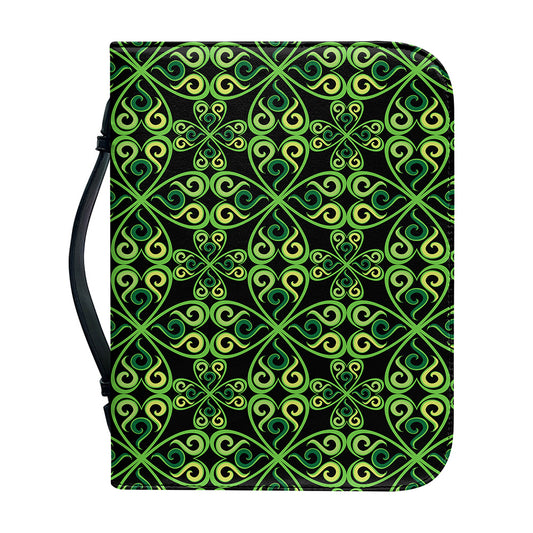 Irish Celtic Symbol Pattern Print Leather Bible Cover