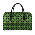 Irish Celtic Symbol Pattern Print Leather Duffle Bag