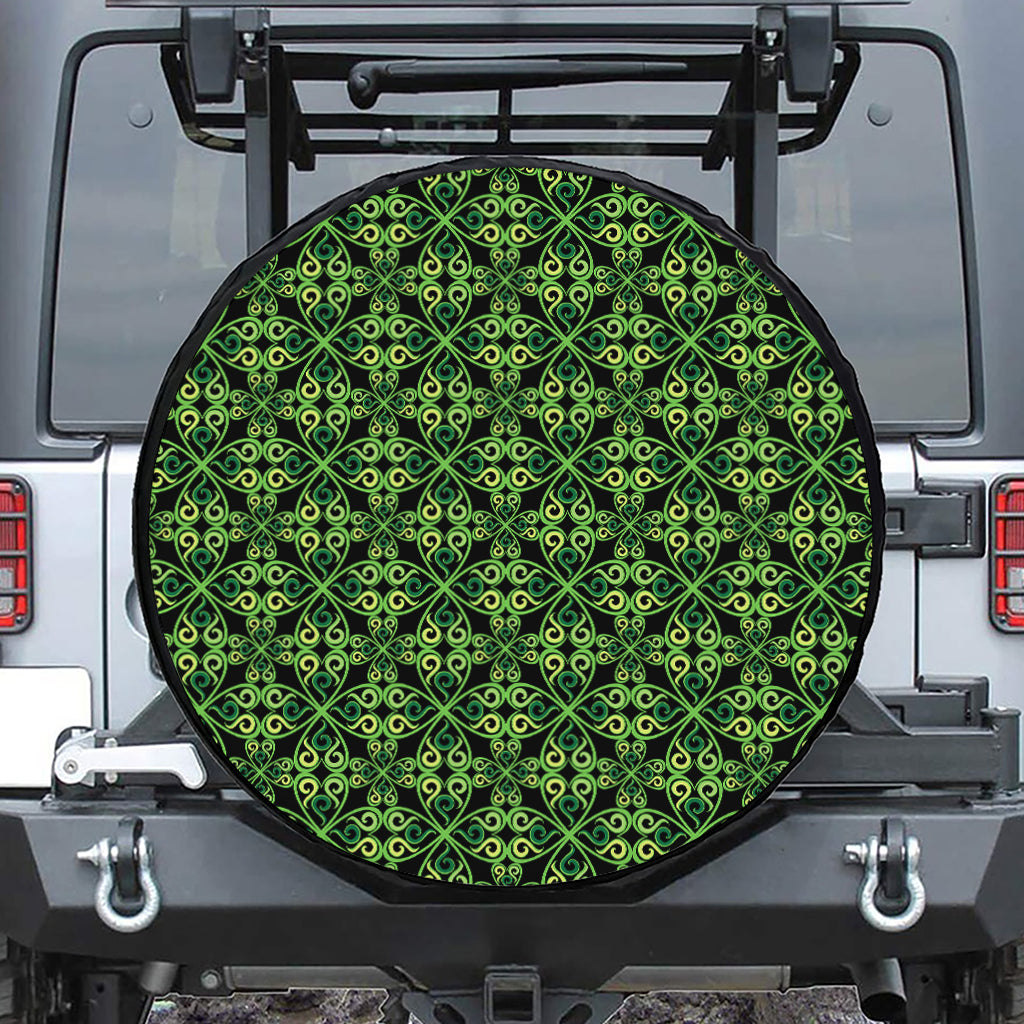 Irish Celtic Symbol Pattern Print Leather Spare Tire Cover