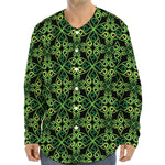 Irish Celtic Symbol Pattern Print Long Sleeve Baseball Jersey