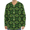 Irish Celtic Symbol Pattern Print Long Sleeve Baseball Jersey