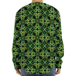 Irish Celtic Symbol Pattern Print Long Sleeve Baseball Jersey