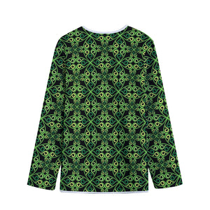 Irish Celtic Symbol Pattern Print Long Sleeve Short Coat