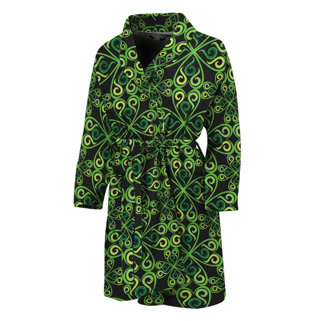 Irish Celtic Symbol Pattern Print Men's Bathrobe