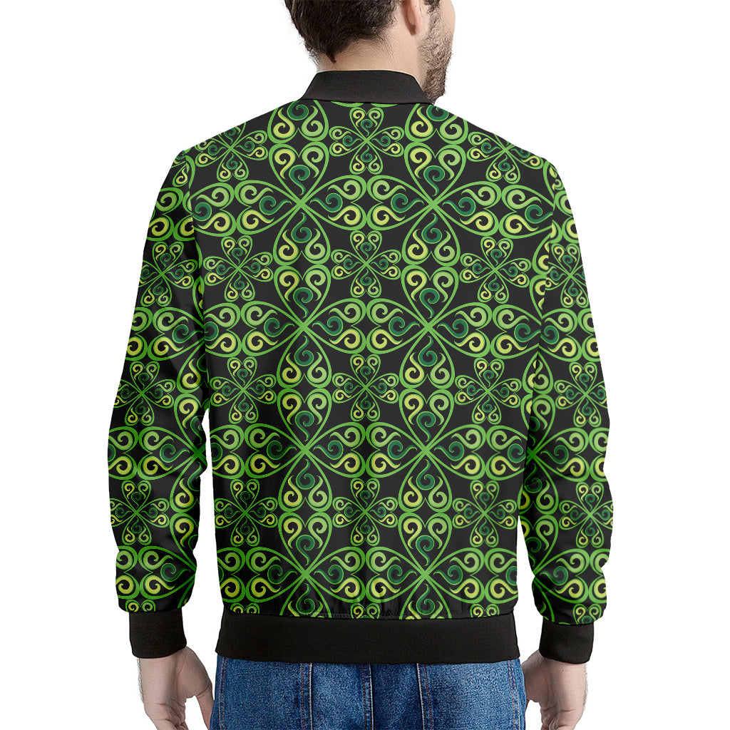 Irish Celtic Symbol Pattern Print Men's Bomber Jacket