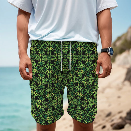 Irish Celtic Symbol Pattern Print Men's Cargo Shorts