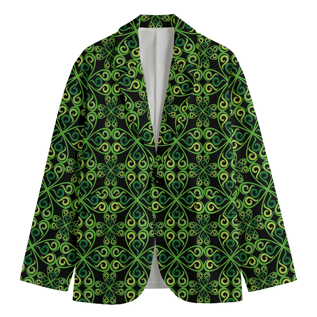 Irish Celtic Symbol Pattern Print Men's Cotton Blazer