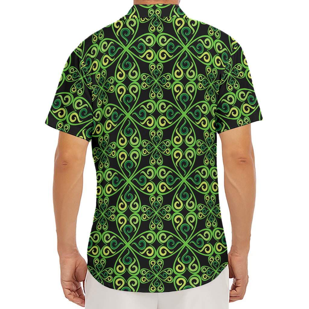 Irish Celtic Symbol Pattern Print Men's Deep V-Neck Shirt