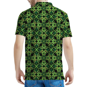 Irish Celtic Symbol Pattern Print Men's Polo Shirt