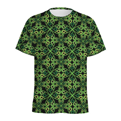 Irish Celtic Symbol Pattern Print Men's Sports T-Shirt