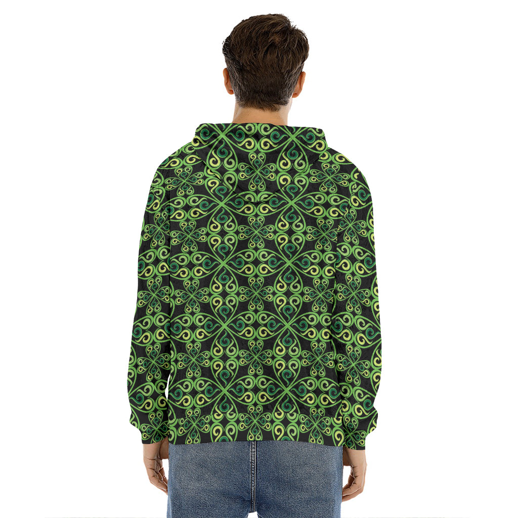 Irish Celtic Symbol Pattern Print Men's Velvet Pullover Hoodie