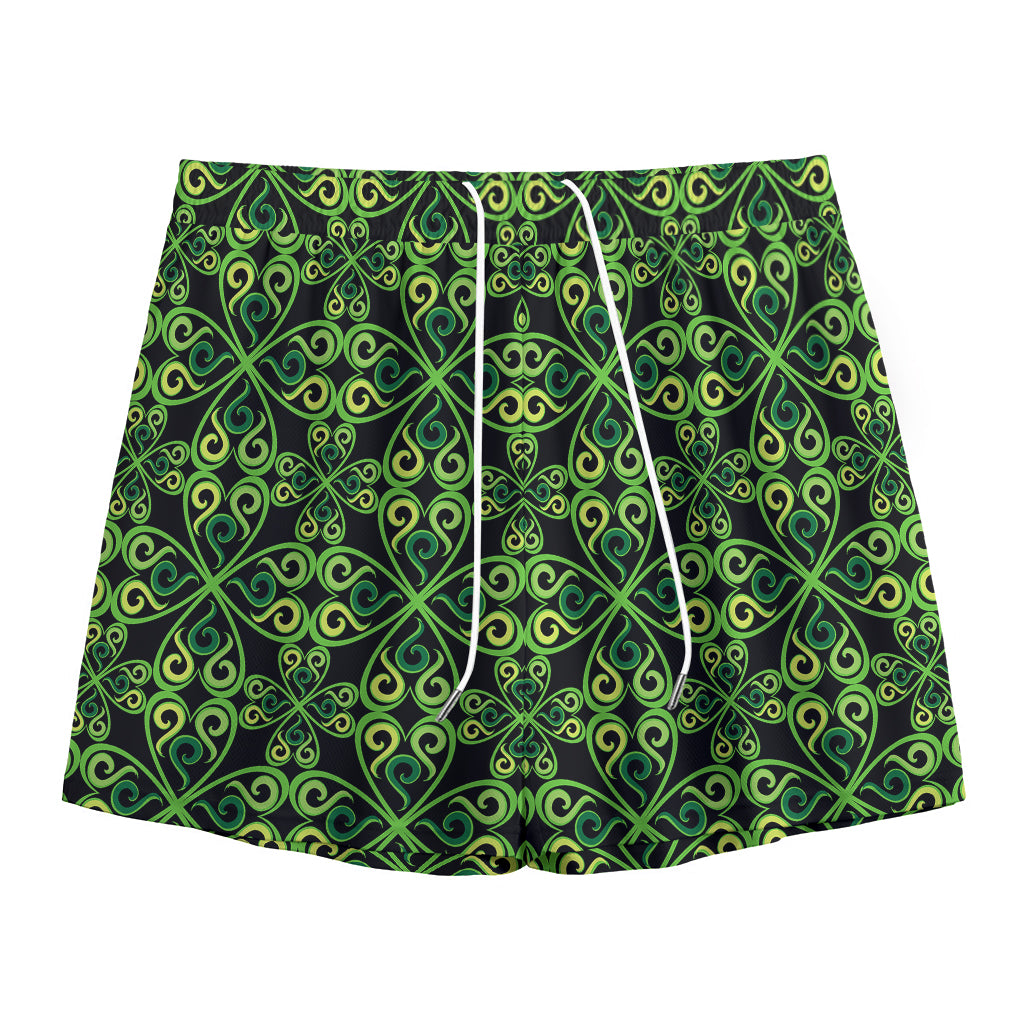 Irish Celtic Symbol Pattern Print Mesh Shorts