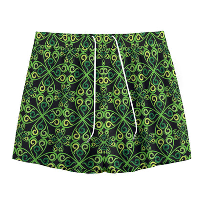 Irish Celtic Symbol Pattern Print Mesh Shorts