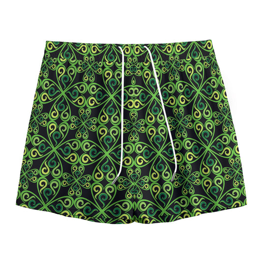 Irish Celtic Symbol Pattern Print Mesh Shorts