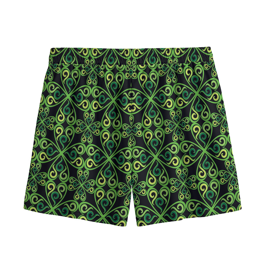 Irish Celtic Symbol Pattern Print Mesh Shorts