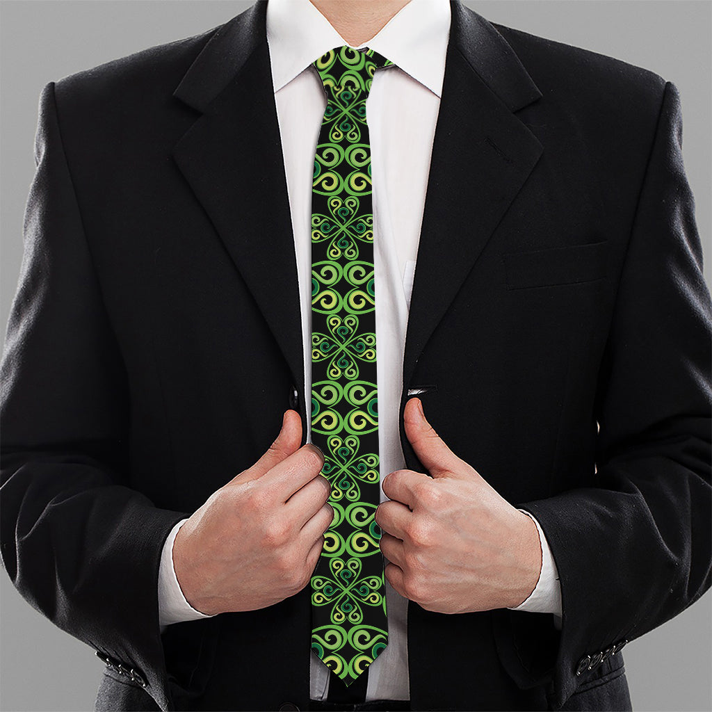 Irish Celtic Symbol Pattern Print Necktie