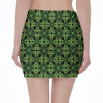 Irish Celtic Symbol Pattern Print Pencil Mini Skirt