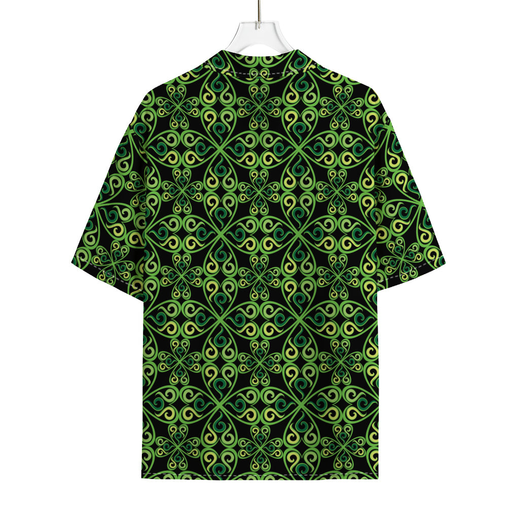 Irish Celtic Symbol Pattern Print Rayon Hawaiian Shirt