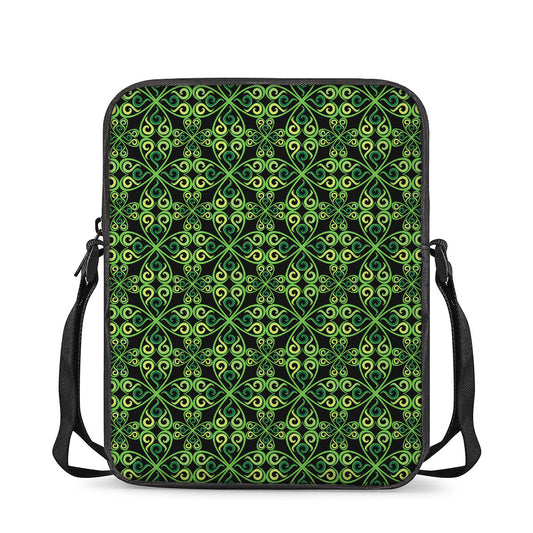 Irish Celtic Symbol Pattern Print Rectangular Crossbody Bag