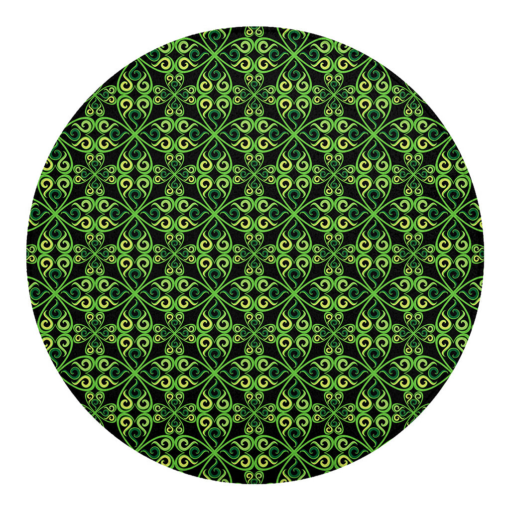Irish Celtic Symbol Pattern Print Round Blanket