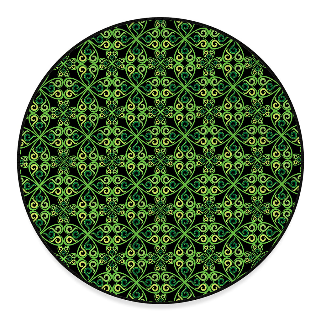 Irish Celtic Symbol Pattern Print Round Floor Mat