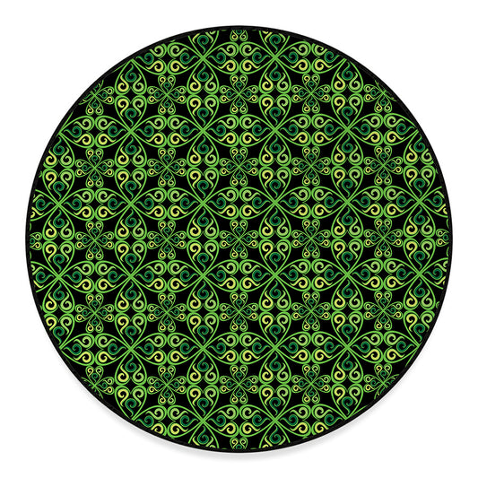 Irish Celtic Symbol Pattern Print Round Floor Mat