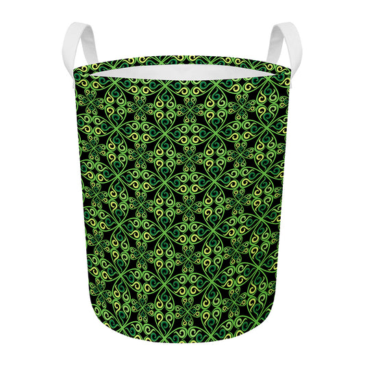 Irish Celtic Symbol Pattern Print Round Laundry Basket